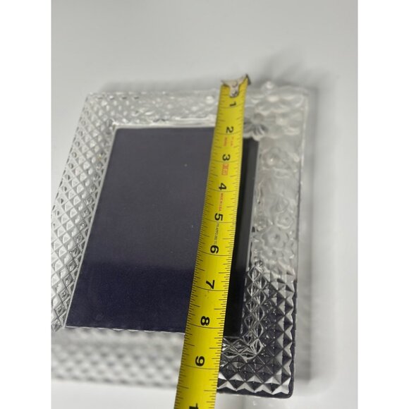 VTG 3D Clear Glass Floral Picture Frame 7.5"x9.5" Blue Felt Back Home Decor - Picture 8 of 8